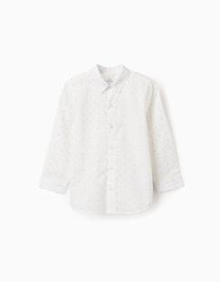Chemise en popeline à manches longues et motif  - vertbaudet enfant