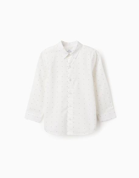 Garçon-Chemise-Chemise en popeline à manches longues et motif