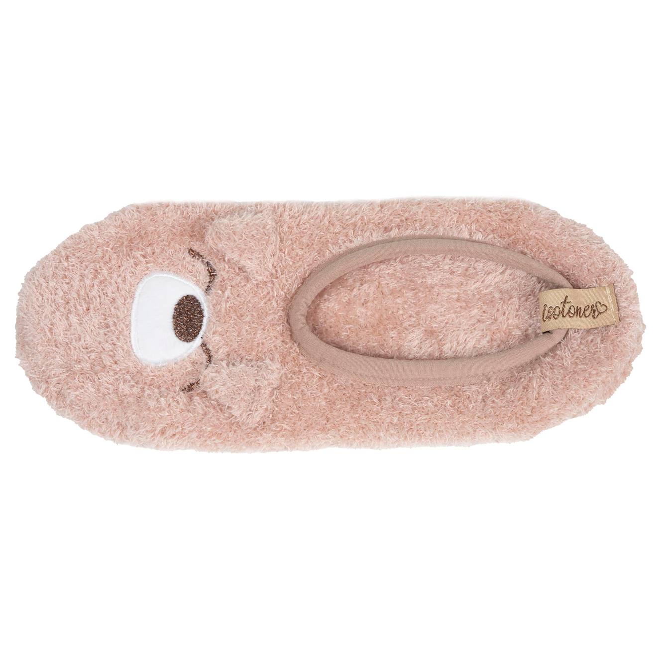 Chaussettes D'intérieur Maille Peluche, Picots Antidérapants Abricot