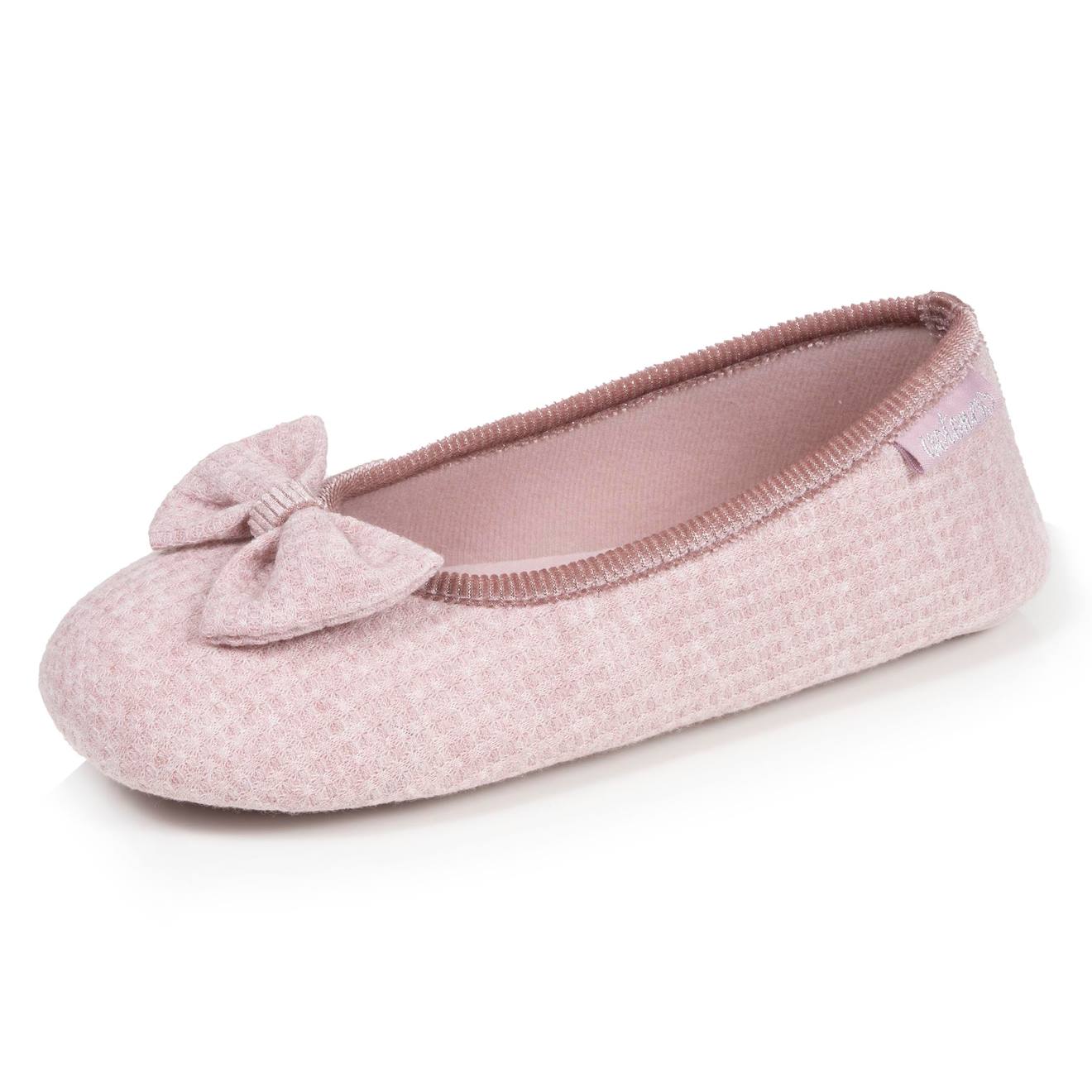 Chaussons Ballerines Maille Nid D'abeille, Semelle Gomme Antidérapante Blush
