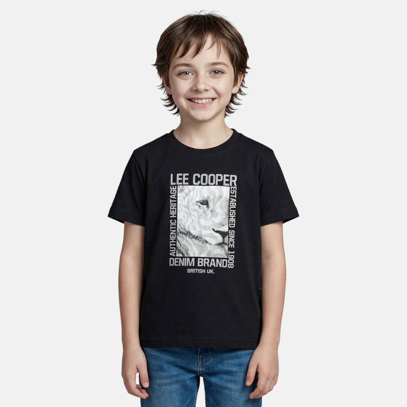 T Shirt Garon Manches Courtes Imprim Noir 8 €