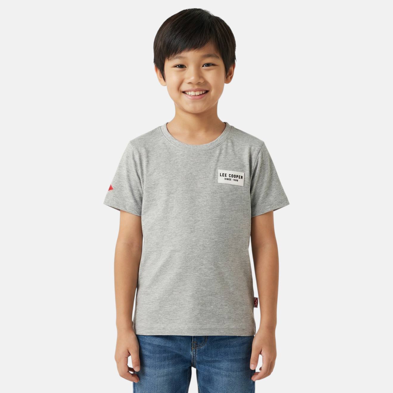 T Shirt Garçon Manches Courtes Gris