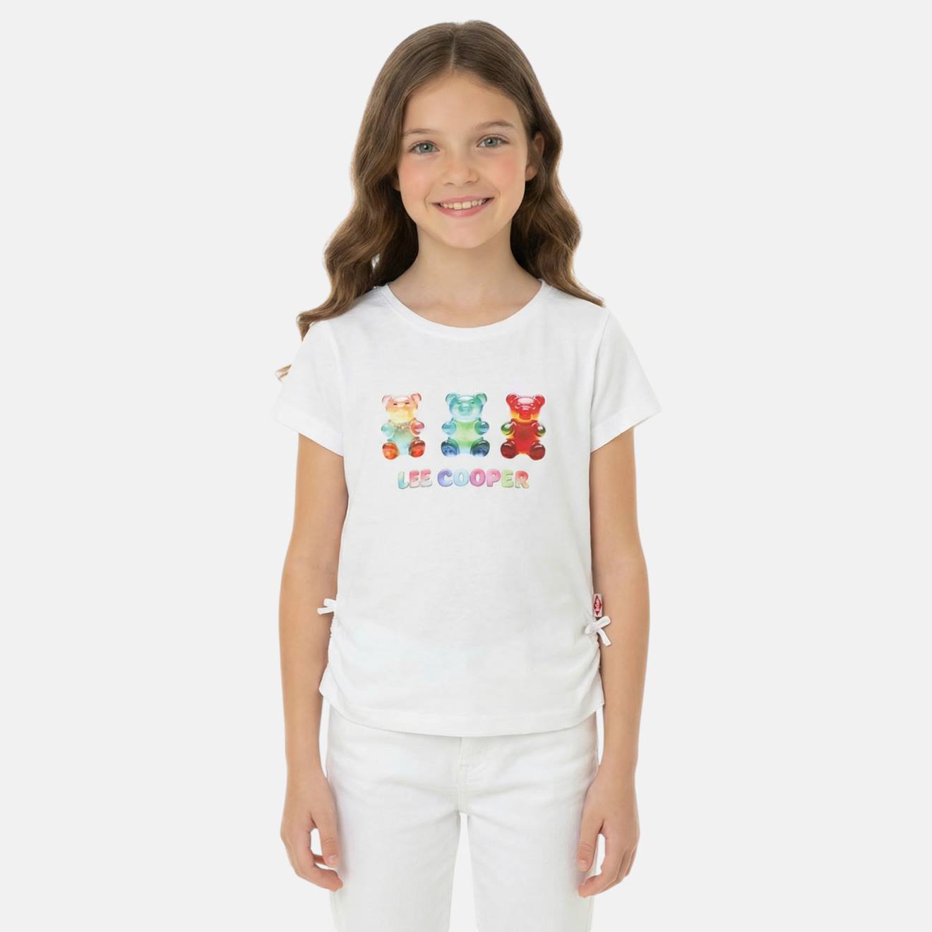 T Shirt Fille Manches Courtes Blanc