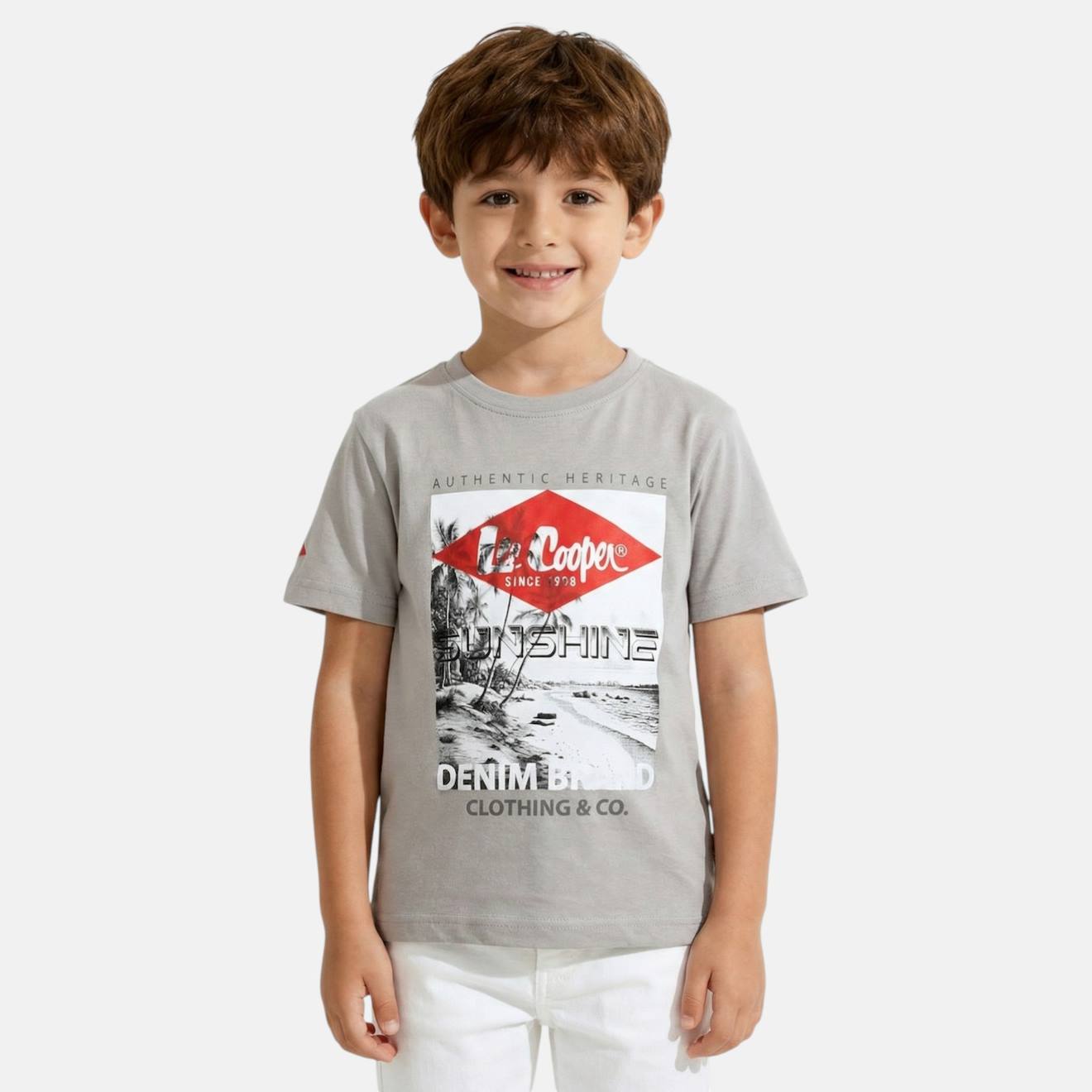 T Shirt Garon Manches Courtes Imprim Gris 8 €