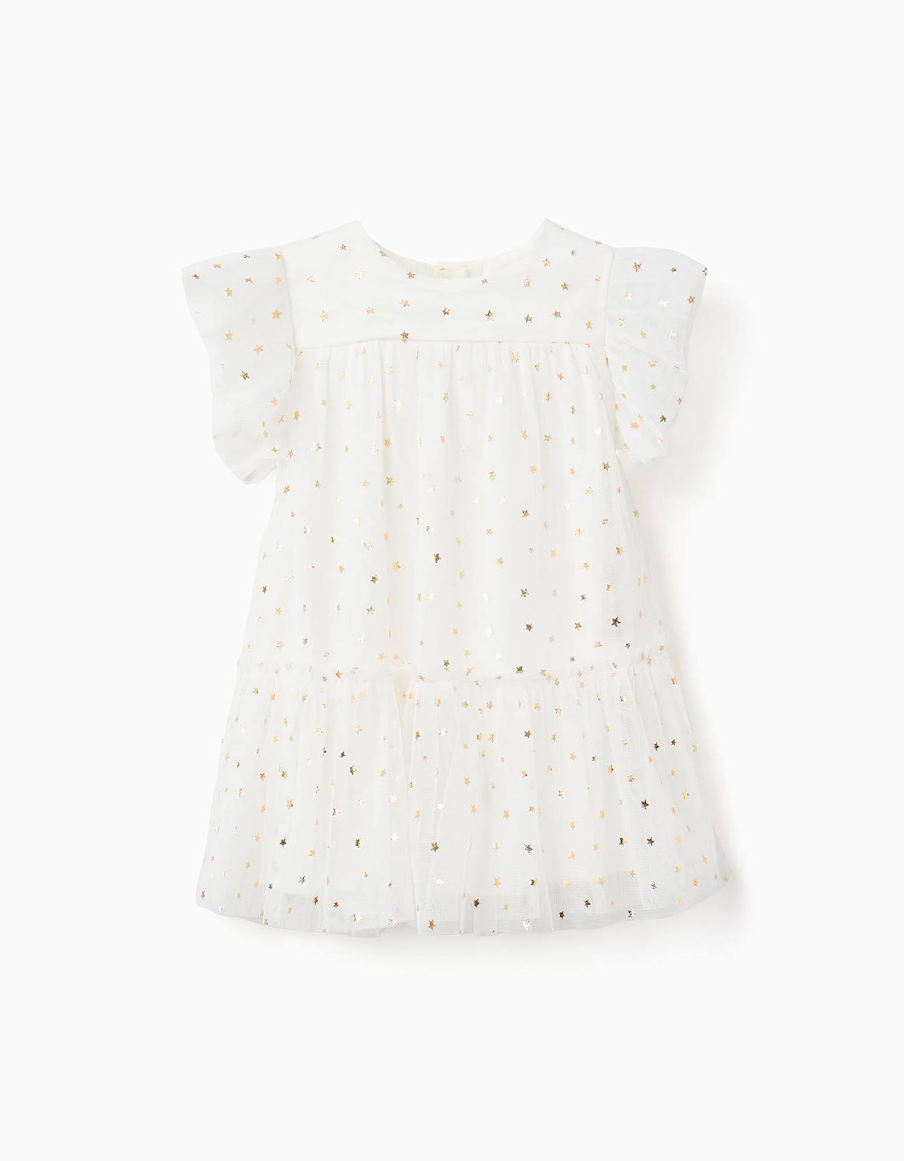 Robe Sans Manches En Tulle Volants Et toiles Blanc 17 €