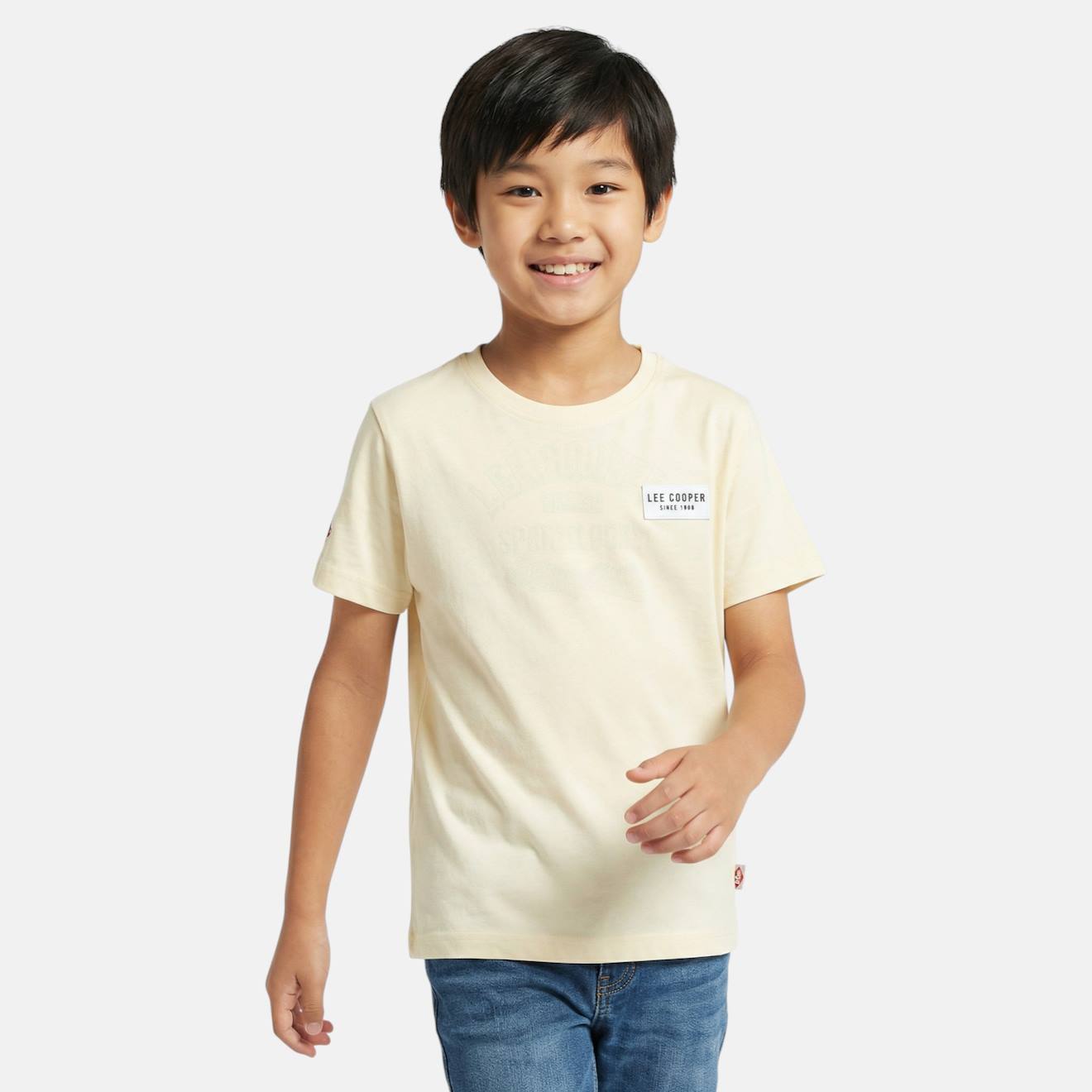 T Shirt Garçon Manches Courtes Beige