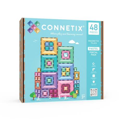 Connetix - Jeu De Construction Magnétique Pastel Pack De Portail, 48 Pièces Multicolore