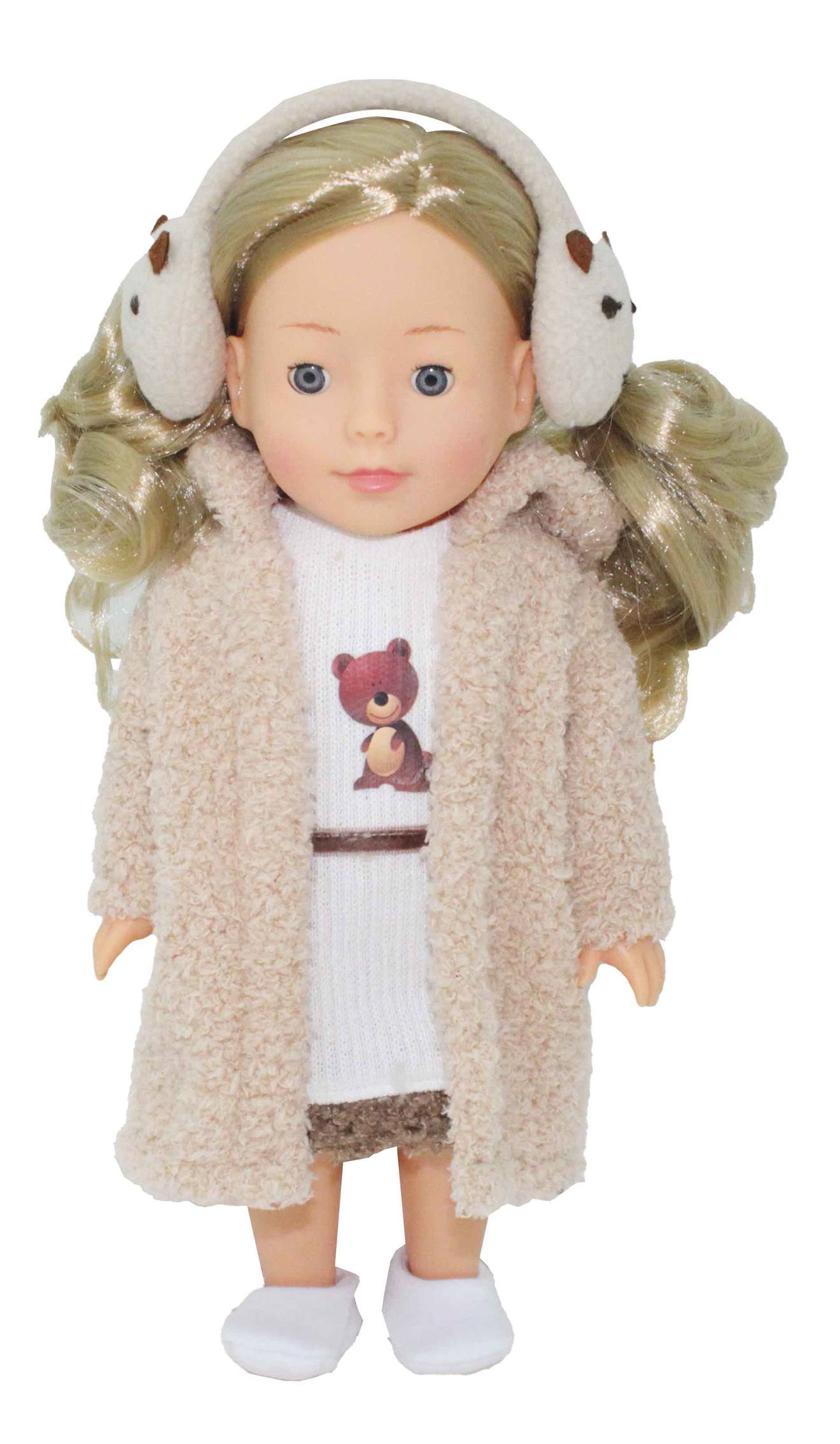 Poupée Frostyzz Nounours Avec Cache-oreilles Pour Enfant - 30cm Marron