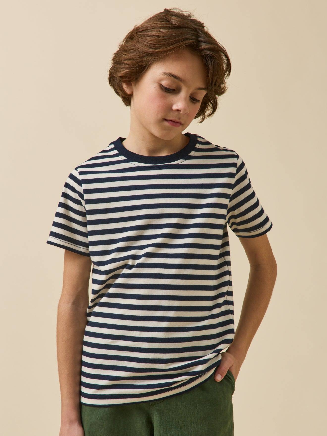 T-shirt Ray Garon - Coton Biologique Rayure Bico Bleu 12 €