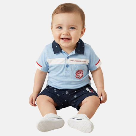 Bébé-Ensemble-Polo avec son short à motifs assorti