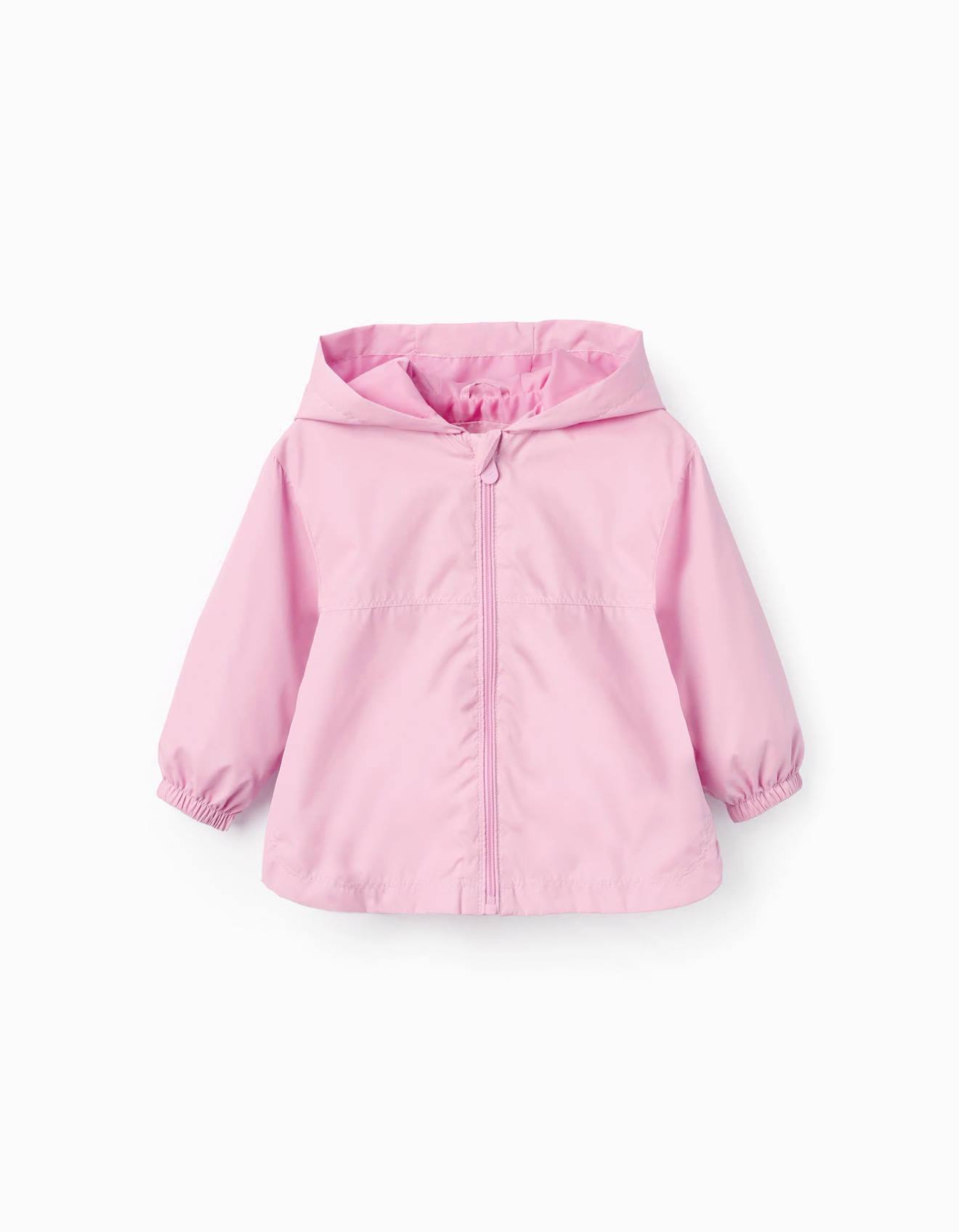 Coupe-vent à capuche et doublure rose