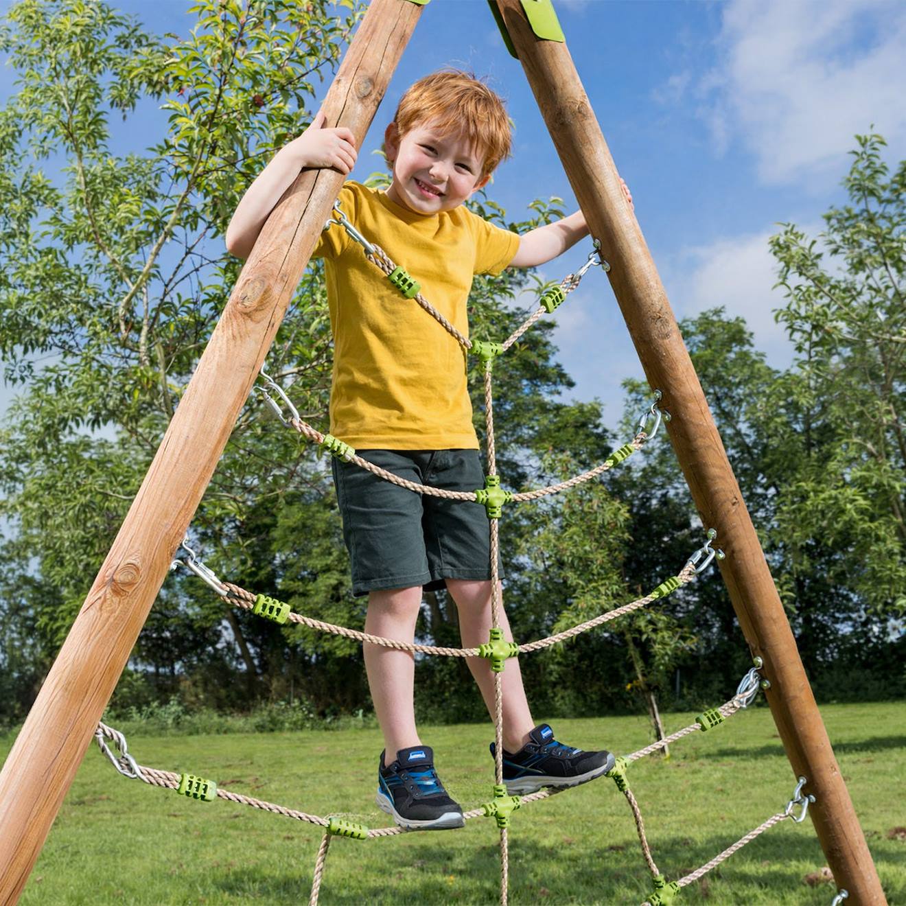 Filet À Grimper Pour Portique Balançoire 2,3 M - 2,5 M Spider Pour Enfants Vert