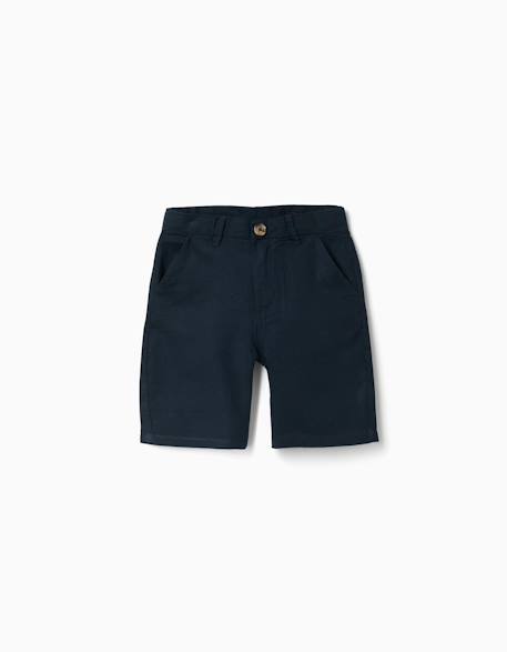 Short chino long en lin et coton  - vertbaudet enfant