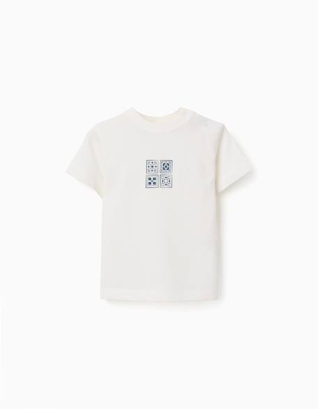 Bébé-T-shirt en coton avec imprimé mosaïque