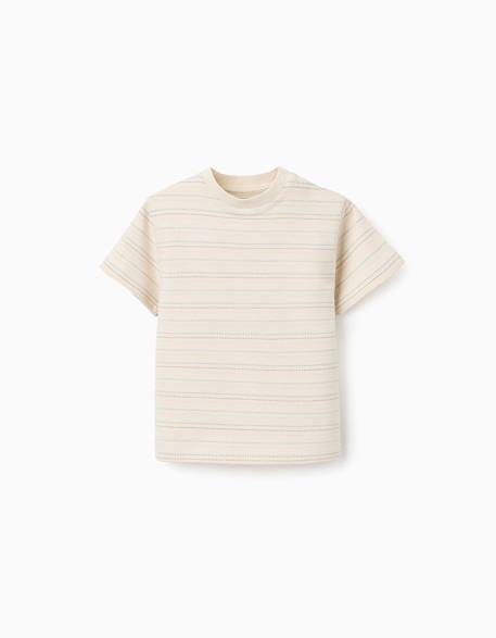 Bébé-T-shirt en coton à rayures jacquard