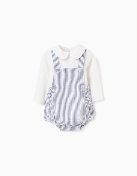 Bébé-Ensemble-Body en coton + combinaison à rayures