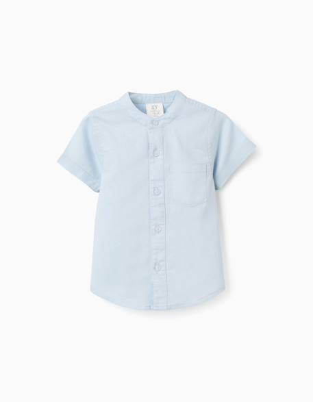 Bébé-Chemise à manches courtes en lin et coton avec poche