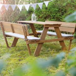 Jouet-Jeux de plein air-Aires de jeux-Table pique-nique en bois massif 4 places