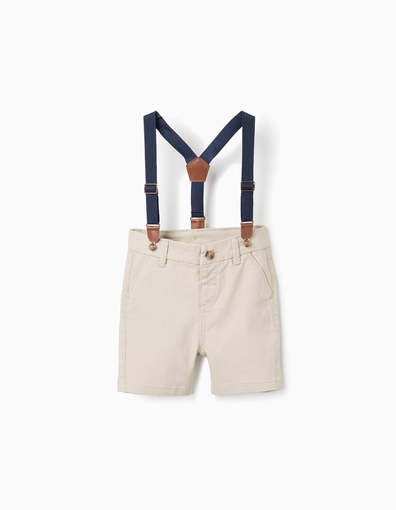 Short Midi En Serg Avec Bretelles Amovibles Beige Clair 17$