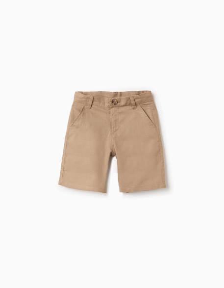 Garçon-Short chino long en lin et coton