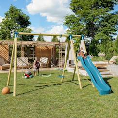 Jouet-Jeux de plein air-Aires de jeux-Portique balançoire 2,30 m topwood zaki - 6 enfants