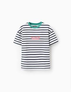 Garçon-T-shirt, polo, sous-pull-T-shirt en coton à rayures et imprimé