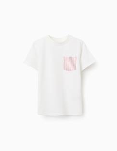 Garçon-T-shirt, polo, sous-pull-T-shirt-T-shirt en coton avec poche poitrine
