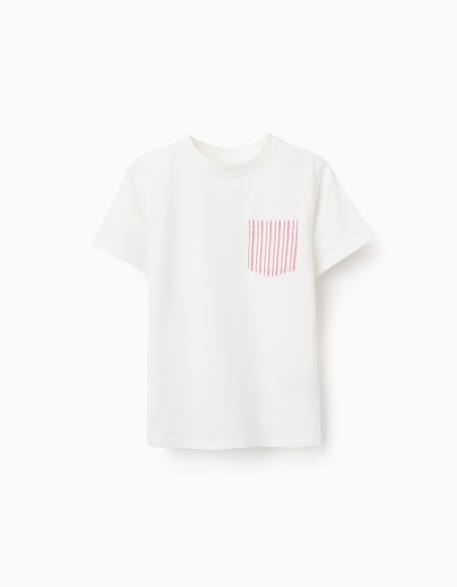 Garçon-T-shirt en coton avec poche poitrine