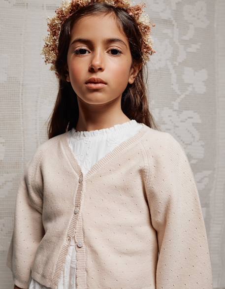 Gilet en maille avec des détails festonnés  - vertbaudet enfant