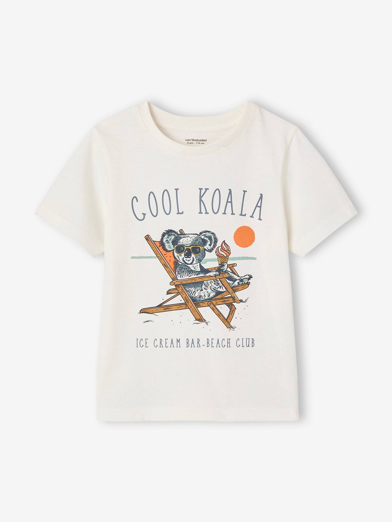 T-shirt animal ludique garçon vanille