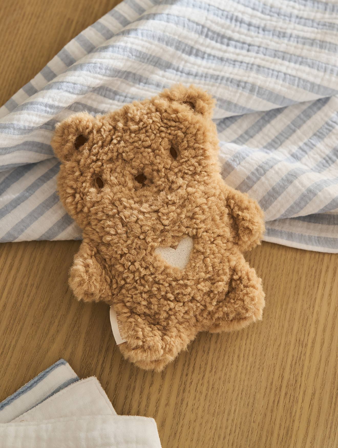 Peluche bouillotte teddy (Vertbaudet) - Couverture