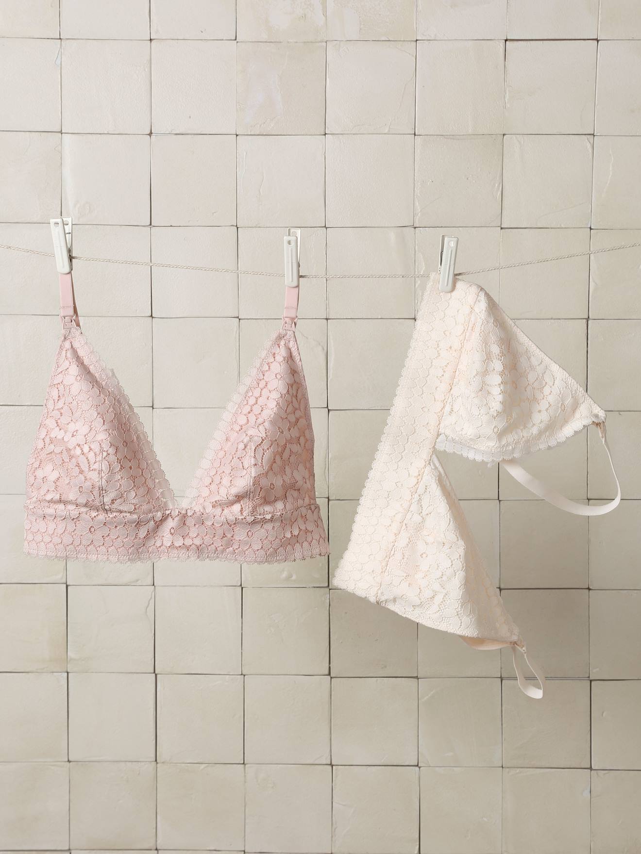 Lot de 2 soutiens-gorge triangle d'allaitement rose poudré