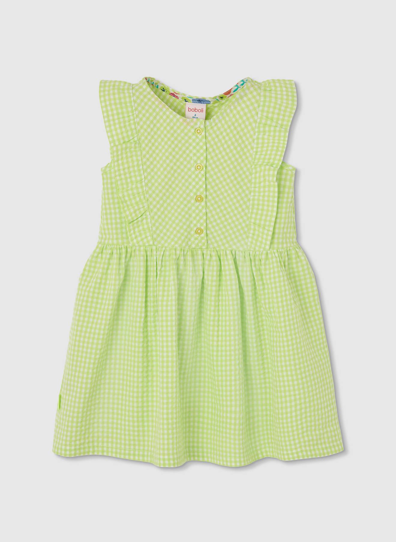 Robe En Popeline À Carreaux Multicolore
