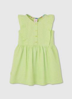 -Robe en popeline à carreaux