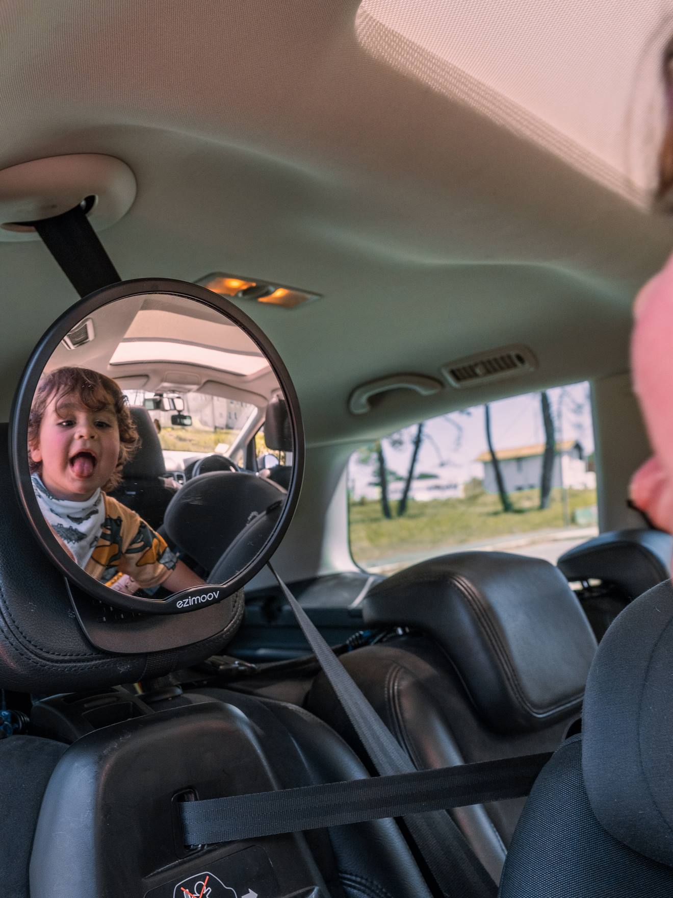 Miroir de voiture rond noir (Ezimoov) - Image 1