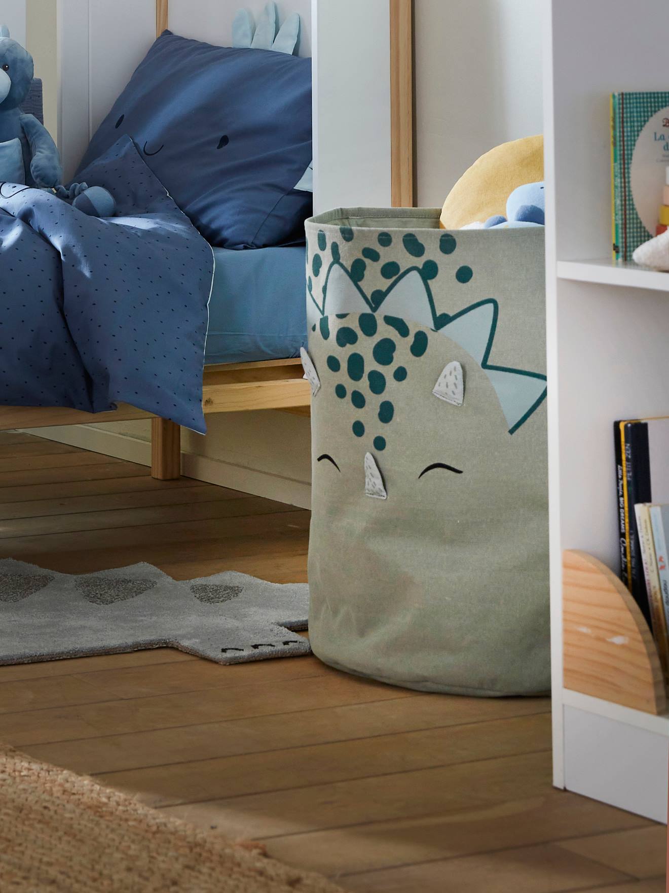 Panier de rangement XL Dinosaure kaki