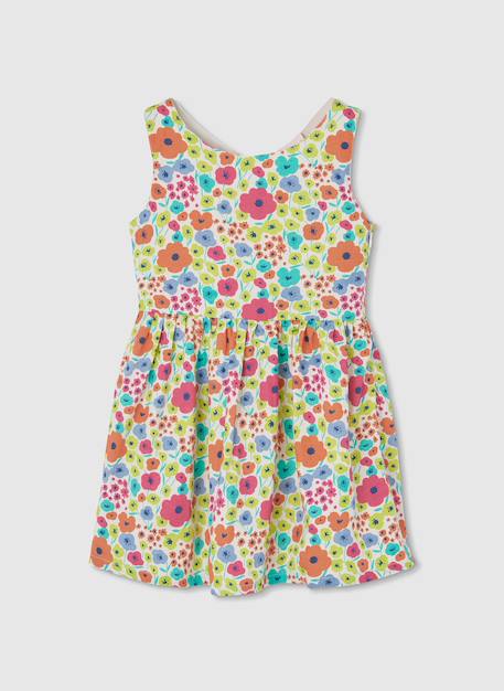 Fille-Robe-Robe fille satin imprimé fleurs