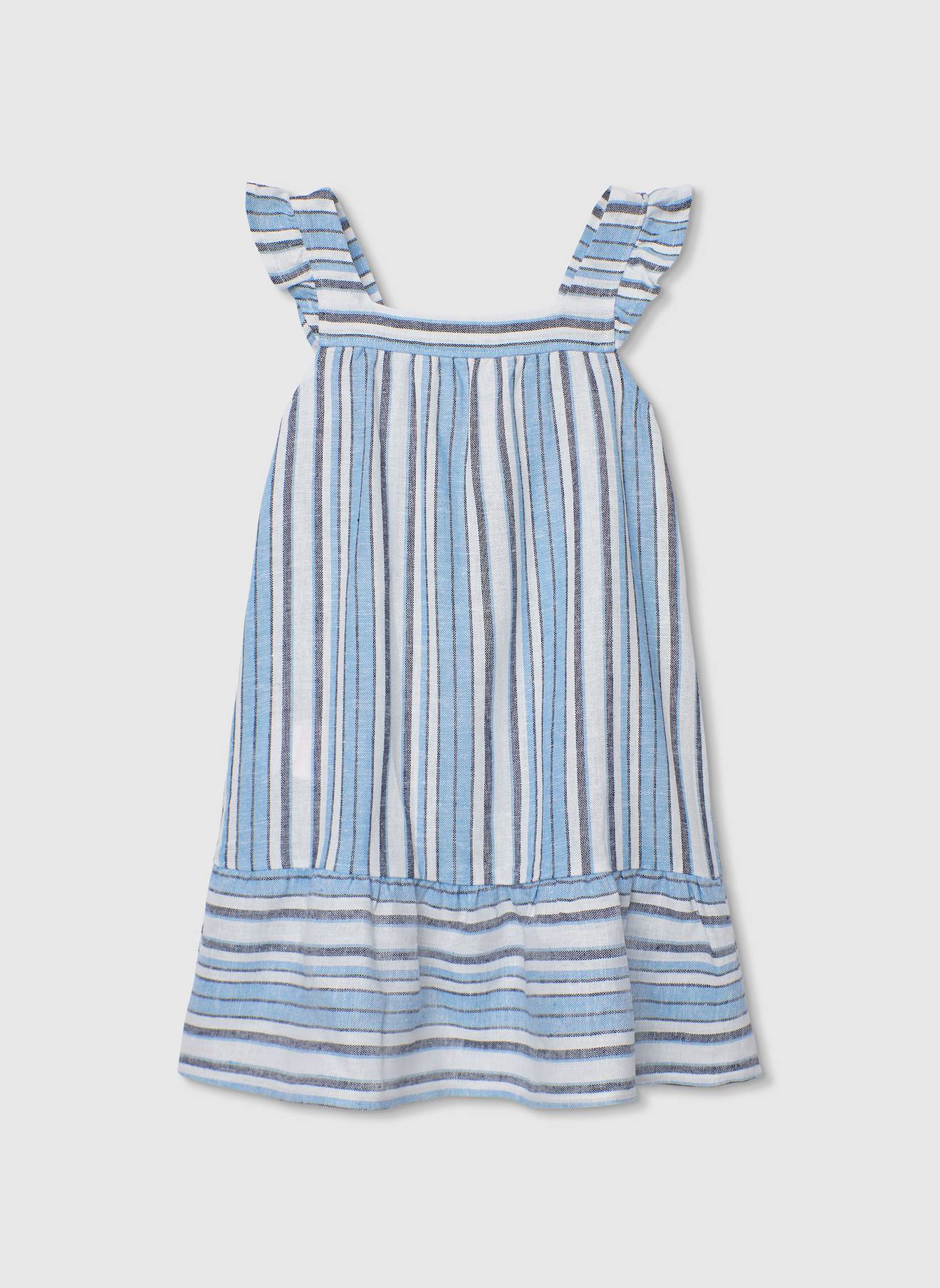 Robe en lin rayé multicolore