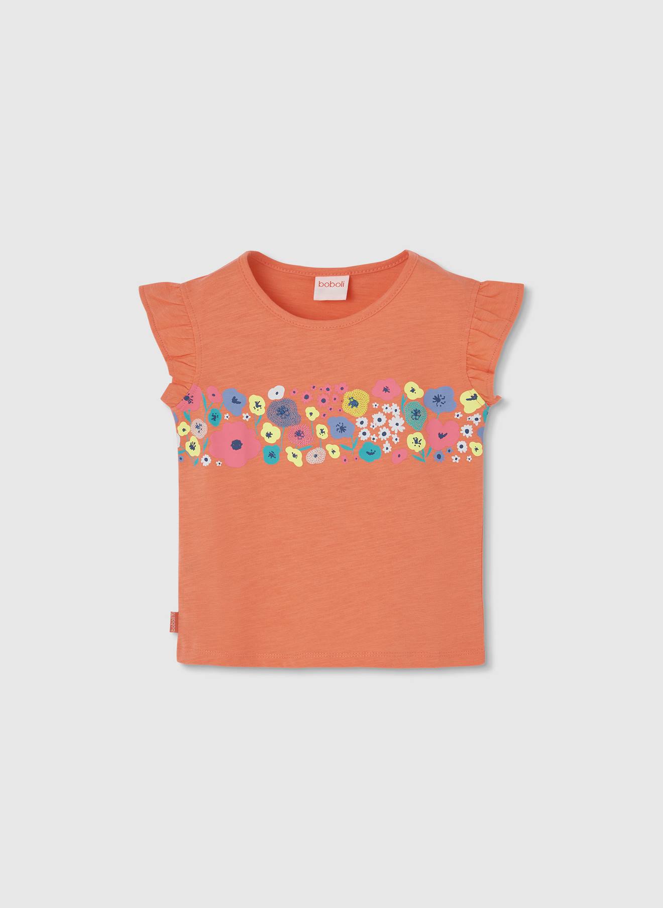 T-shirt De Fille Coton Orange