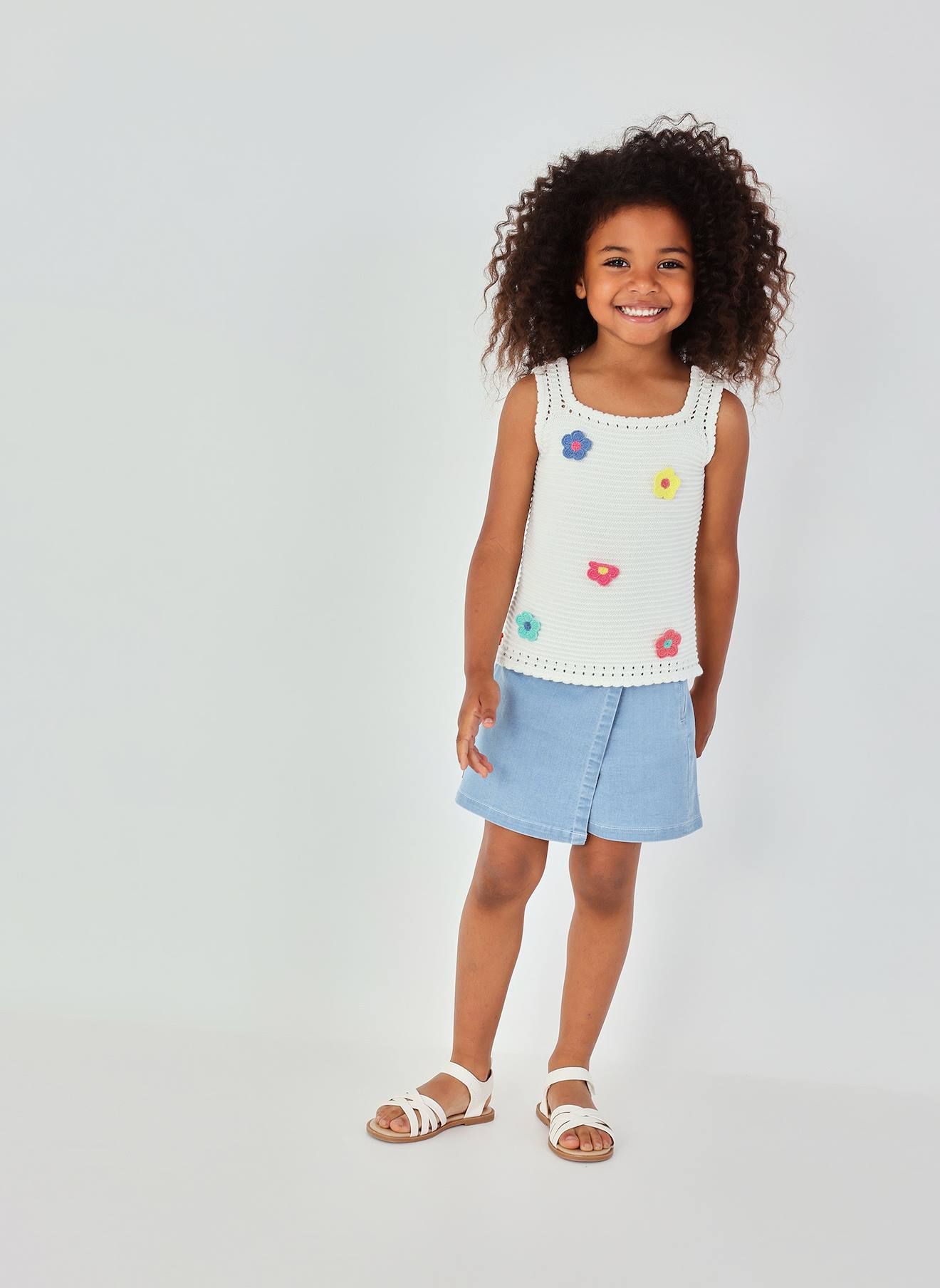 Short-jupe En Denim Bleu