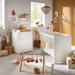 Chambre complète bébé avec lit 120x60cm et commode à langer 3 tiroirs - basic  - vertbaudet enfant