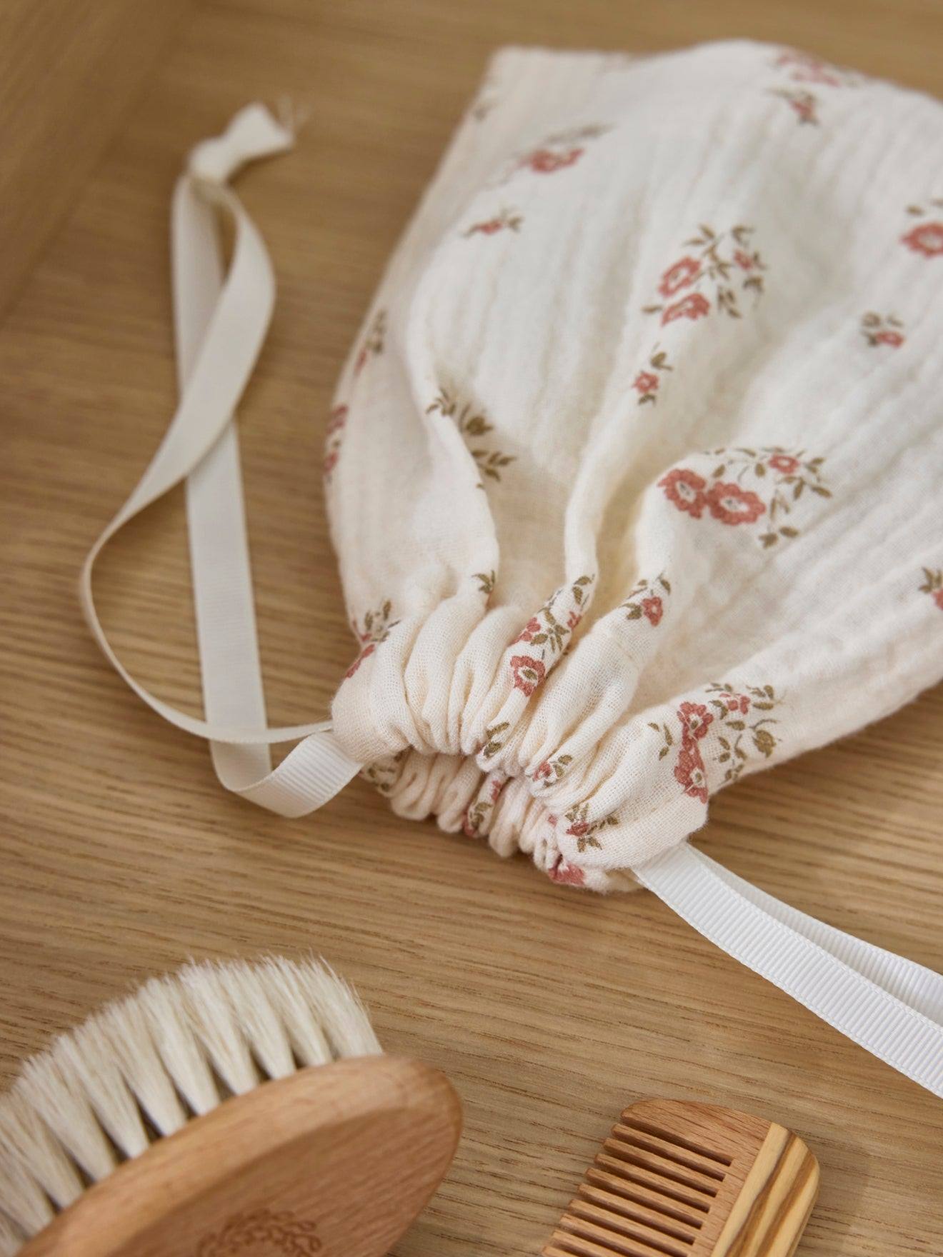 Brosse Et Peigne Bébé En Bois Imprimé Bianca (Cyrillus) - Image 1