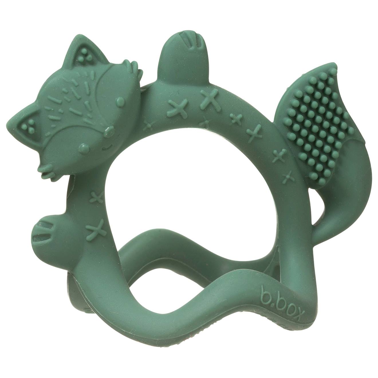 Bracelet De Dentition Bébé En Silicone Renard Vert Paon