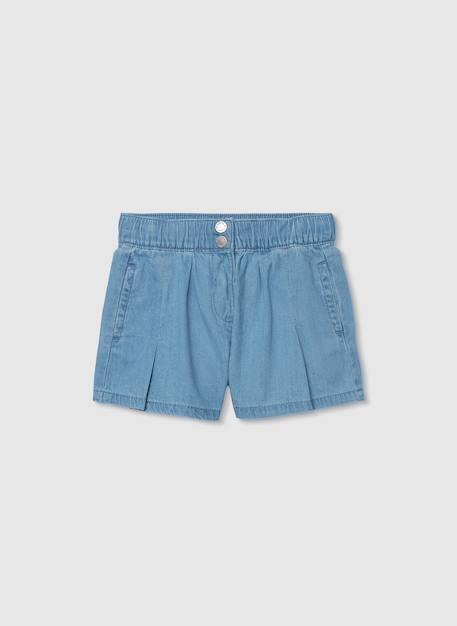 Fille-Jupe-short en denim délavé