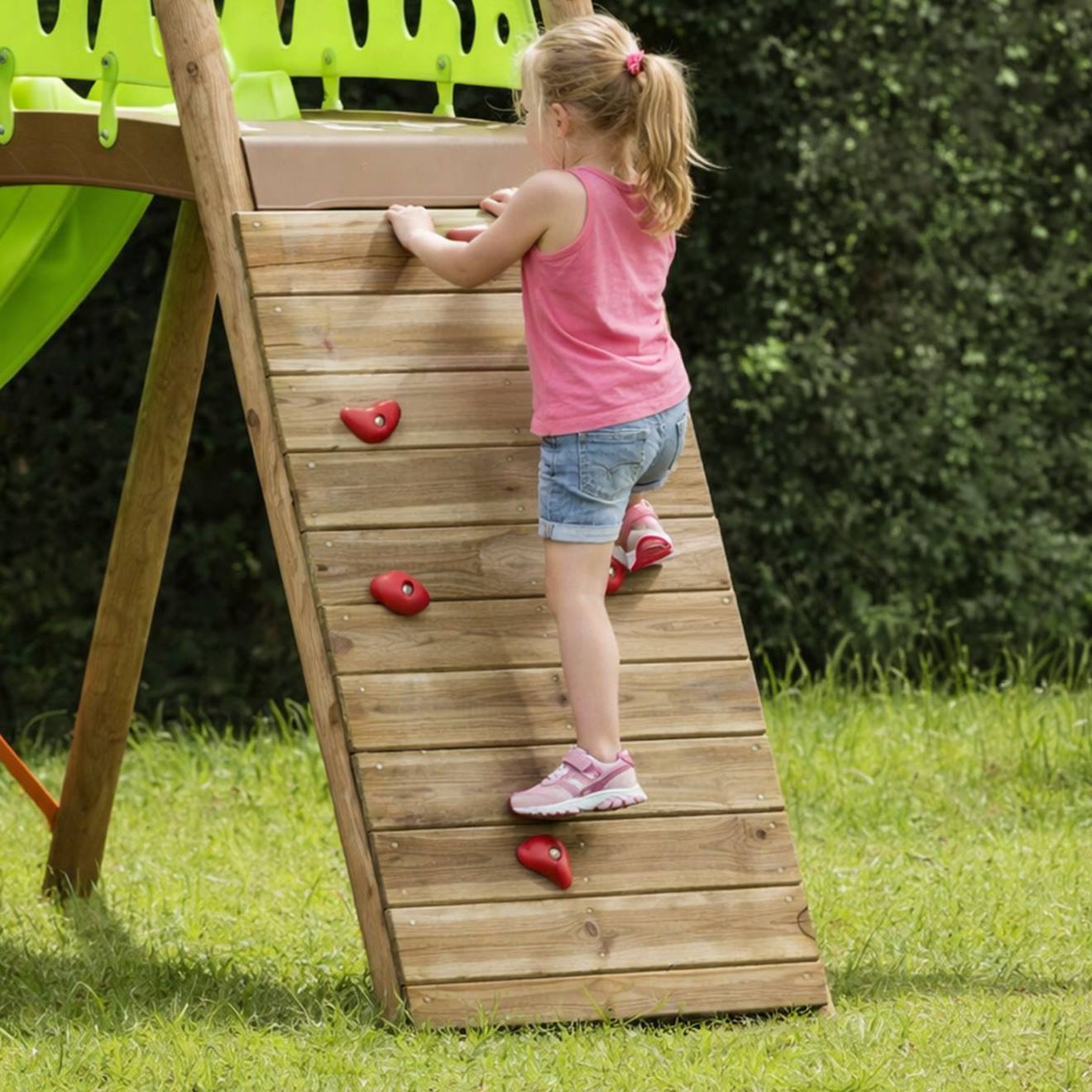 Mur De Grimpe Pour Portique Balançoires 2,30 M Pour Enfants Bois