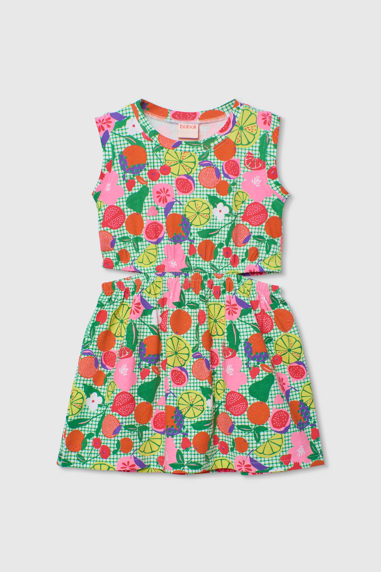 Robe En Maille Imprimée Fruits Multicolore