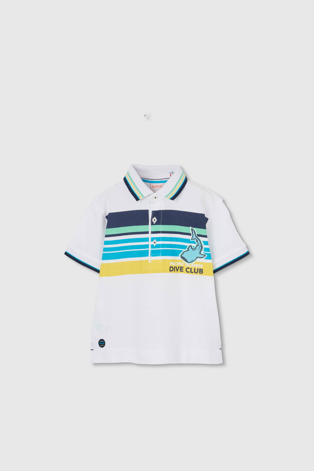 Polo En Coton Imprim Pour Enfant Blanc 16$
