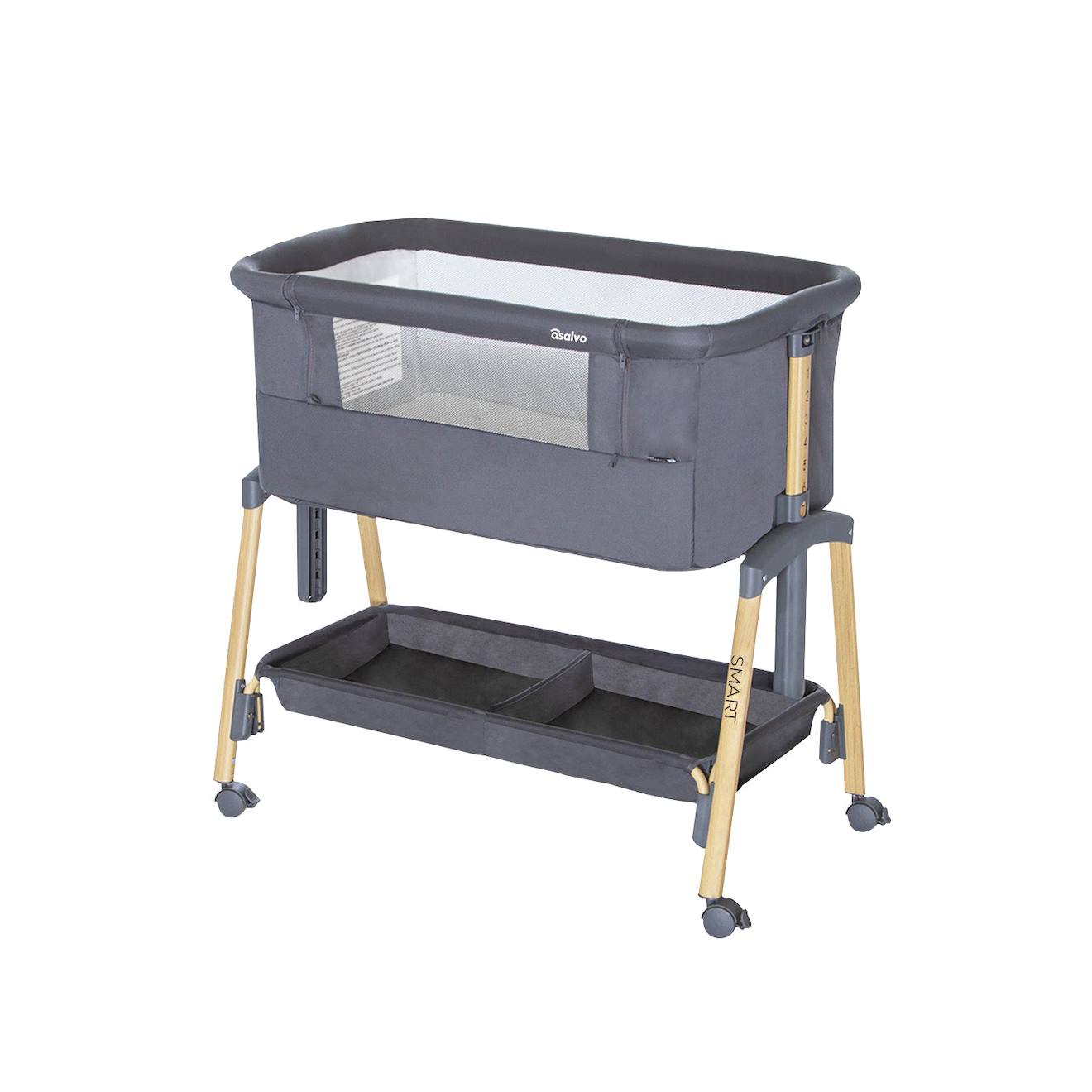 Mini Berceau Cododo 2 En 1 Réglable Smart Gris (Asalvo) - Couverture