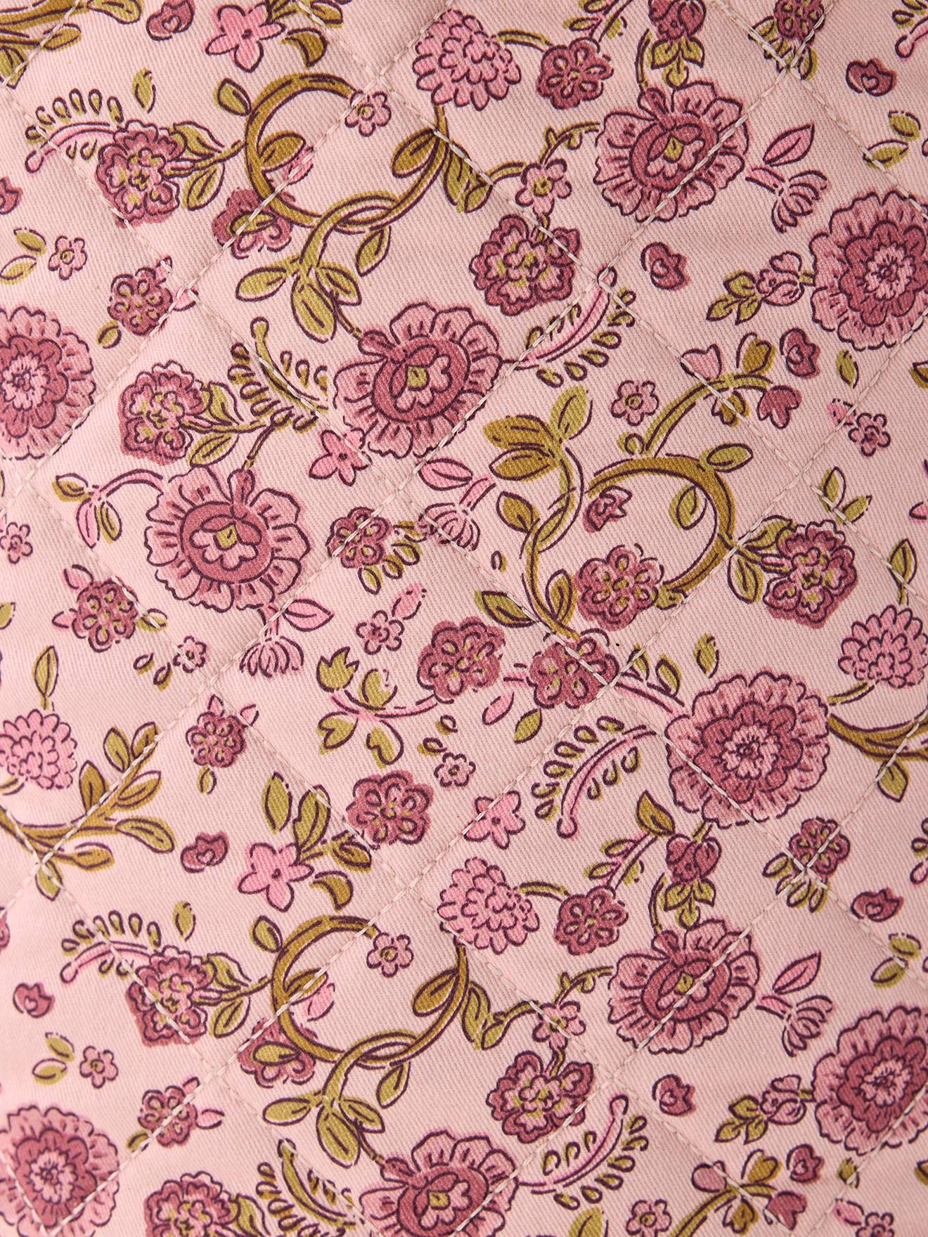 Panier matelassé imprimé fleurs rose (Vertbaudet) - Image 2
