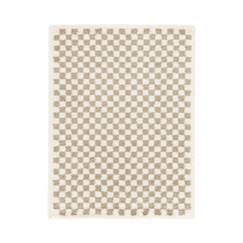 Tapis damier poils longs doux et volumineux checkers  - vertbaudet enfant